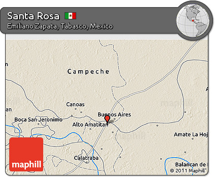 Shaded Relief 3D Map of Santa Rosa