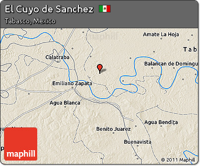 Shaded Relief 3D Map of El Cuyo De Sanchez