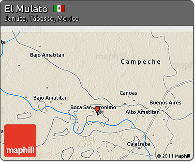 Shaded Relief 3D Map of El Mulato