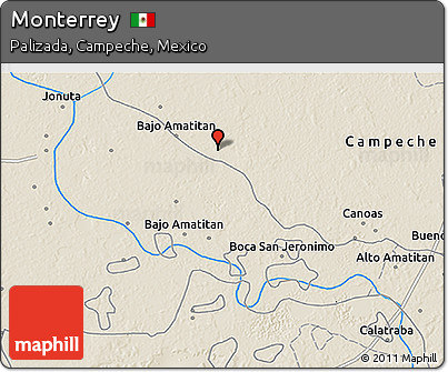 Shaded Relief 3D Map of Monterrey