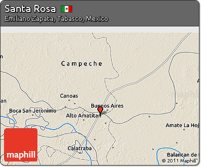 Shaded Relief 3D Map of Santa Rosa