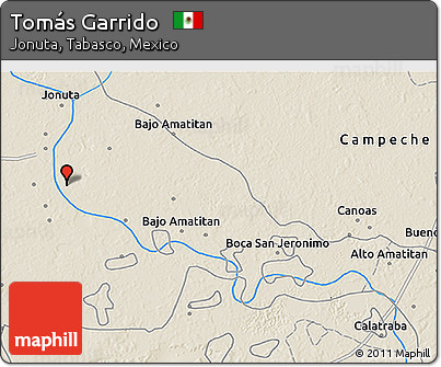 Shaded Relief 3D Map of Tomás Garrido