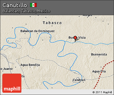 Shaded Relief 3D Map of Canutillo