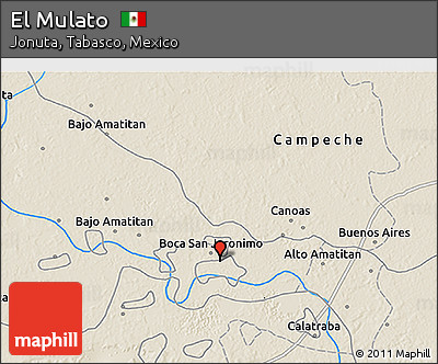 Shaded Relief 3D Map of El Mulato