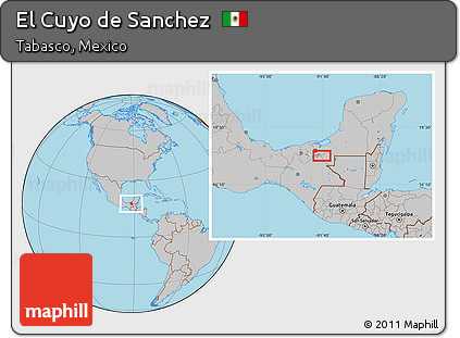 Gray Location Map of El Cuyo De Sanchez