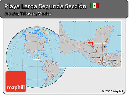Gray Location Map of Playa Larga Segunda Sección