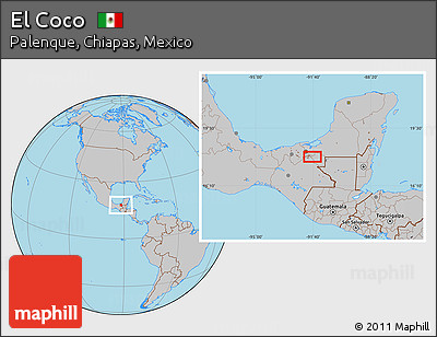 Gray Location Map of El Coco