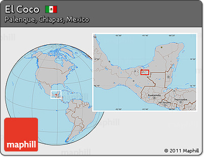 Gray Location Map of El Coco