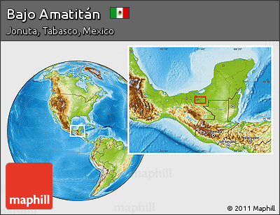 Physical Location Map of Bajo Amatitán