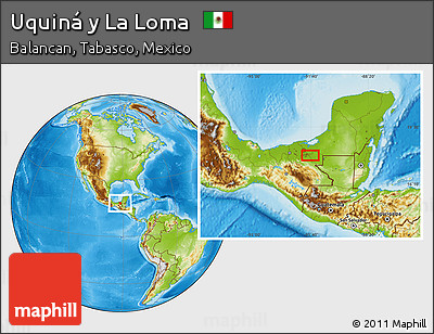 Physical Location Map of Uquiná Y La Loma