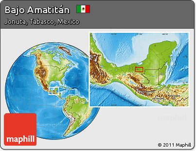 Physical Location Map of Bajo Amatitán