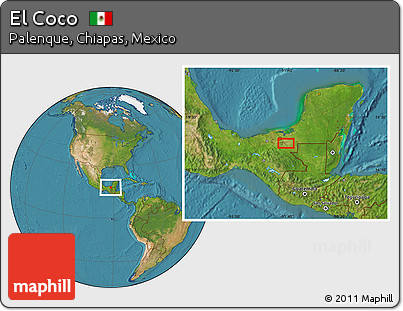 Satellite Location Map of El Coco