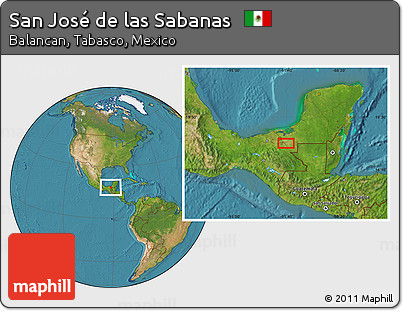 Satellite Location Map of San José De Las Sabanas