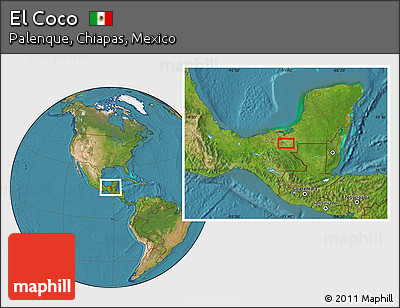 Satellite Location Map of El Coco