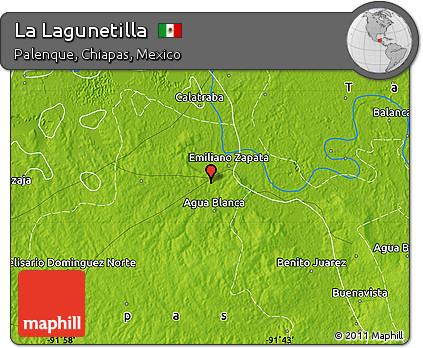 Physical Map of La Lagunetilla