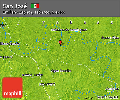 Physical Map of San José