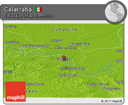 Physical Panoramic Map of Calatraba