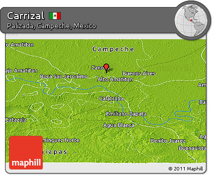 Physical Panoramic Map of Carrizal