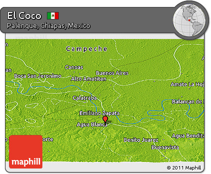 Physical Panoramic Map of El Coco