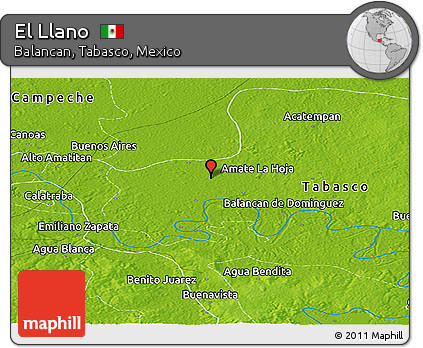 Physical Panoramic Map of El Llano