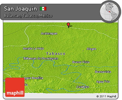 Physical Panoramic Map of San Joaquin