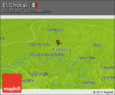 Physical Panoramic Map of El Chotal