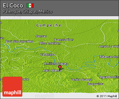 Physical Panoramic Map of El Coco