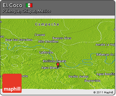 Physical Panoramic Map of El Coco