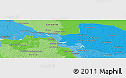Political Panoramic Map of the area around 17° 50' 55" N, 91° 43' 29" W