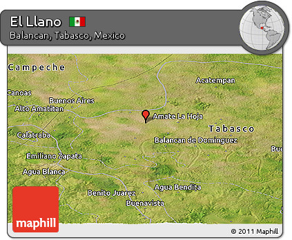 Satellite Panoramic Map of El Llano