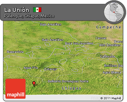 Satellite Panoramic Map of La Unión