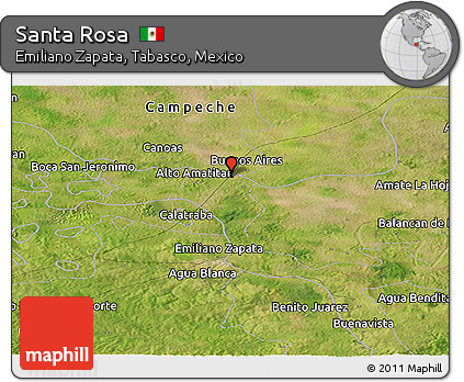Satellite Panoramic Map of Santa Rosa