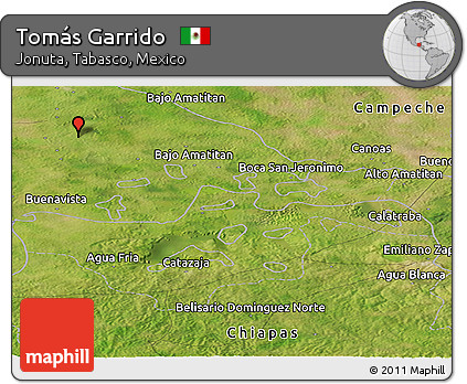 Satellite Panoramic Map of Tomás Garrido