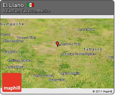 Satellite Panoramic Map of El Llano