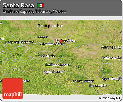 Satellite Panoramic Map of Santa Rosa