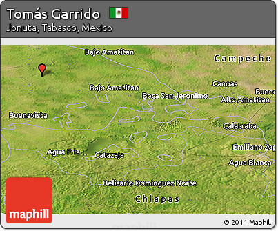 Satellite Panoramic Map of Tomás Garrido