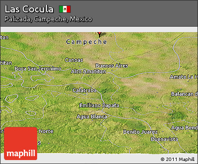 Satellite Panoramic Map of Las Cocula