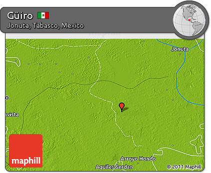 Physical 3D Map of Güiro