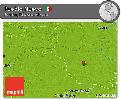 Physical 3D Map of Pueblo Nuevo