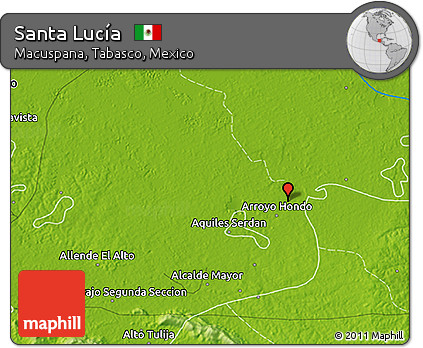 Physical 3D Map of Santa Lucía