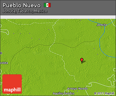 Physical 3D Map of Pueblo Nuevo