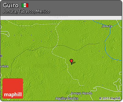 Physical 3D Map of Güiro