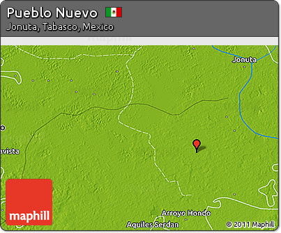 Physical 3D Map of Pueblo Nuevo