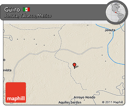Shaded Relief 3D Map of Güiro