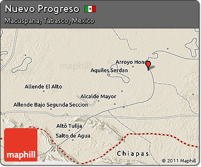 Shaded Relief 3D Map of Nuevo Progreso