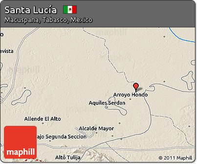 Shaded Relief 3D Map of Santa Lucía