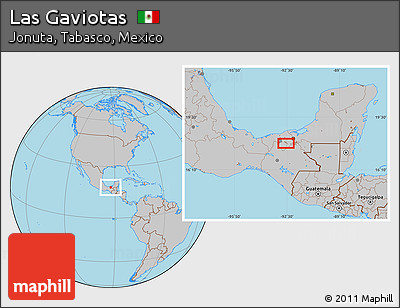 Gray Location Map of Las Gaviotas