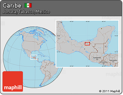 Gray Location Map of Caribe