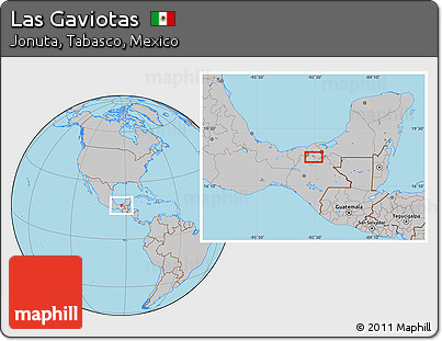 Gray Location Map of Las Gaviotas