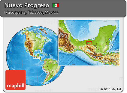 Physical Location Map of Nuevo Progreso